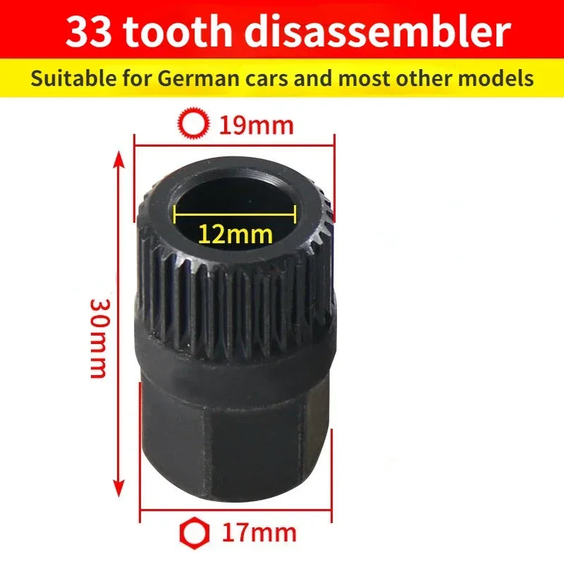 33 teeth Hexagon Generator Pulley Removal