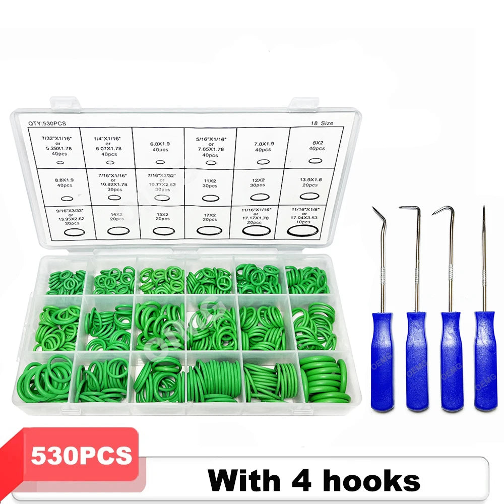 530/270pcs Car Air Conditioning O-ring Washer Kit