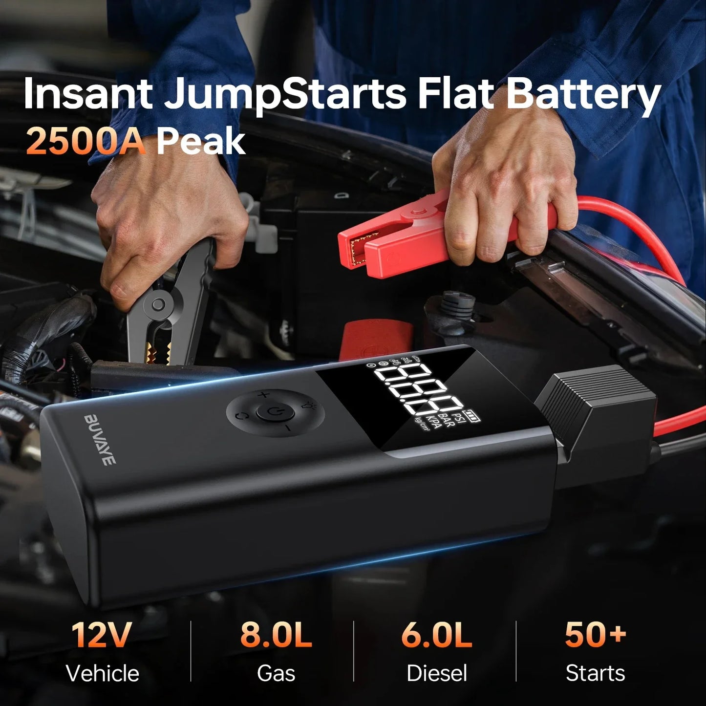 4 In 1 2500A Car Jump Starter