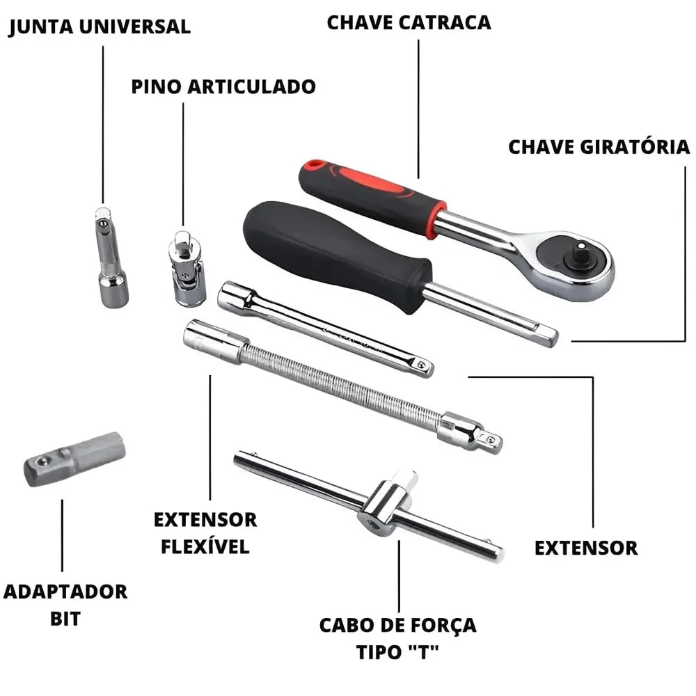 46pcs 1/4 Inch Drive Socket Set