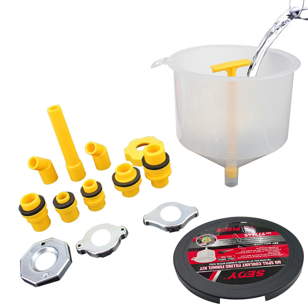 15Pcs/Set Pour Oil or Coolant Filling Kit Fit Universal Vehicles