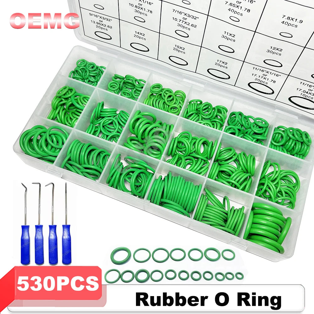 530/270pcs Car Air Conditioning O-ring Washer Kit